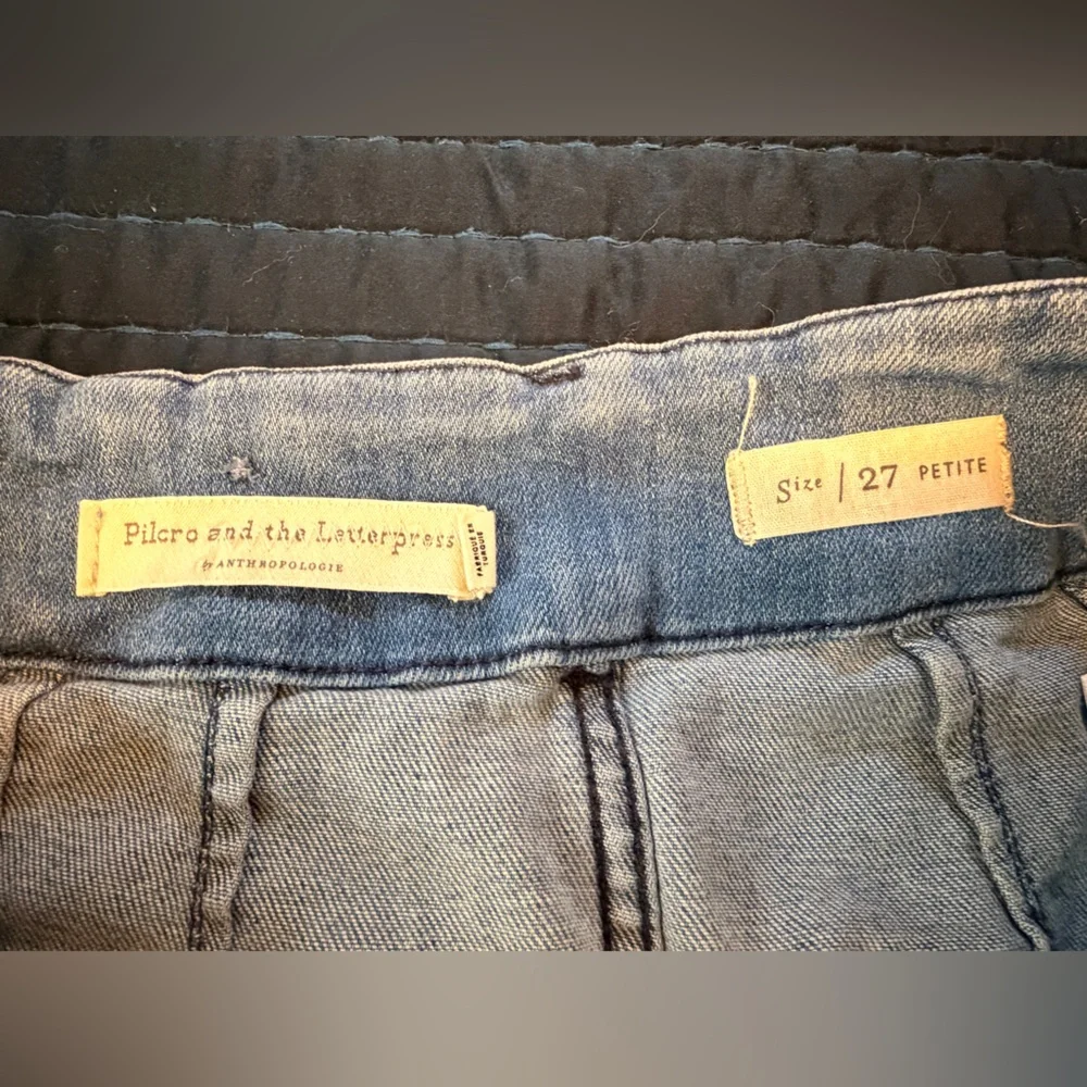Anthropologie Pilcro and the Letterpress Light Blue Cropped Wide-Leg Jeans, 27P - Picture 3 of 8